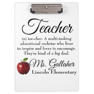 Carpeta De Pinza Tablero de encargo del profesor