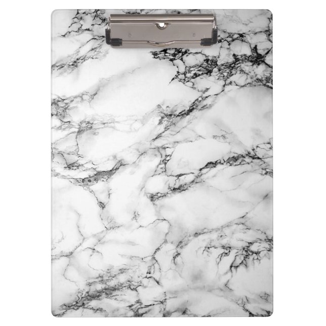 Carpeta De Pinza Tablero de mármol negro y blanco (Anverso)