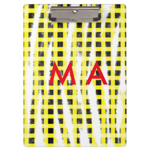 Carpeta De Pinza tablero de verificación amarillo negro añadir nomb