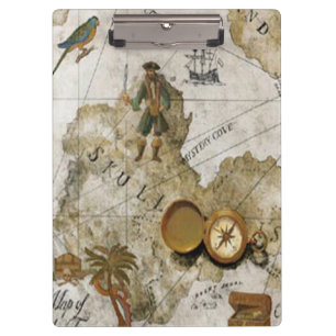 Carpeta De Pinza Tablero del mapa del pirata