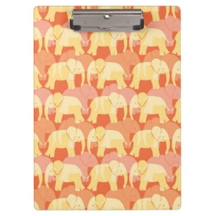 Carpeta De Pinza Tablero del modelo del elefante - naranja
