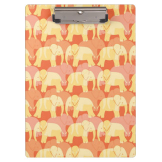 Carpeta De Pinza Tablero del modelo del elefante - naranja