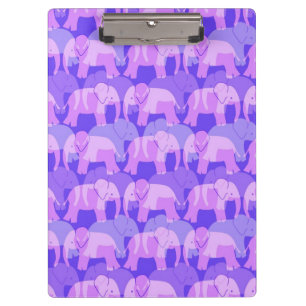 Carpeta De Pinza Tablero del modelo del elefante - púrpura