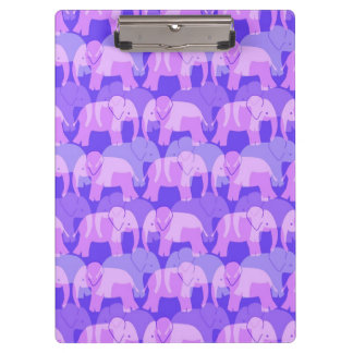 Carpeta De Pinza Tablero del modelo del elefante - púrpura