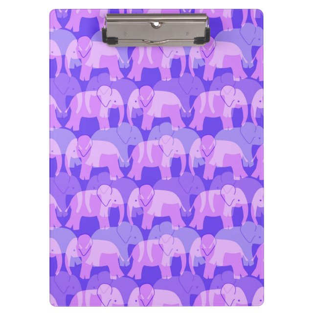 Carpeta De Pinza Tablero del modelo del elefante - púrpura (Anverso)