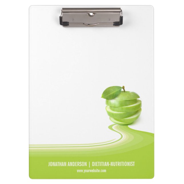 Carpeta De Pinza Tablero del negocio del nutricionista el dietético (Anverso)