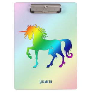 Carpeta De Pinza Tablero del unicornio del arco iris