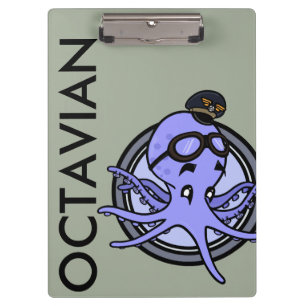 CARPETA DE PINZA TABLERO DIVERTIDO DEL PILOTO DEL PULPO DEL VINTAGE