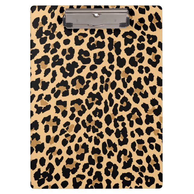 Carpeta De Pinza Tablero elegante del estampado leopardo (Anverso)