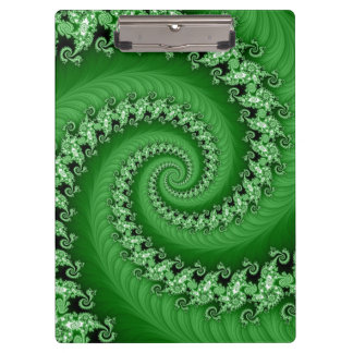 Carpeta De Pinza Tablero espiral doble verde del fractal