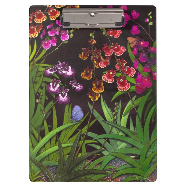 Carpeta De Pinza Tablero floral de la orquídea equitante de (Anverso)