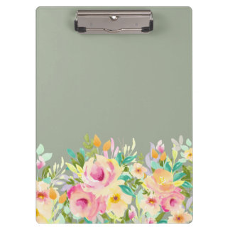 Carpeta De Pinza Tablero floral en colores pastel del negocio del