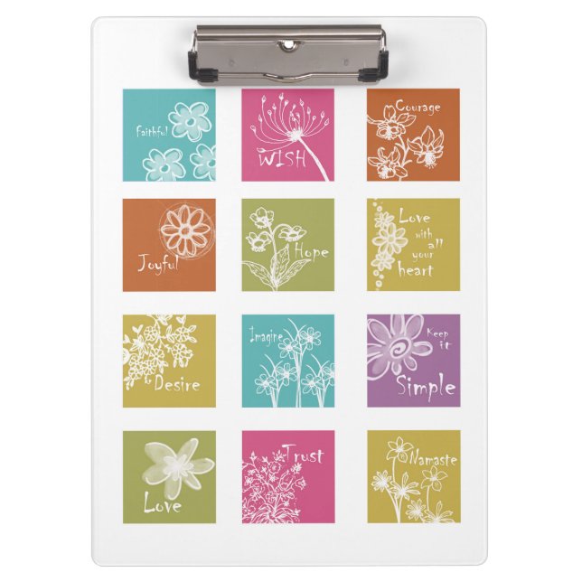 Carpeta De Pinza Tablero floral inspirador (Anverso)