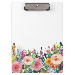 Carpeta De Pinza Tablero floral pintado del negocio del estilista