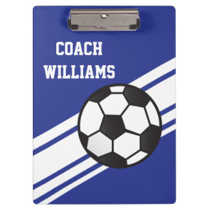 Carpeta De Pinza Tablero personalizado coche del fútbol del azul