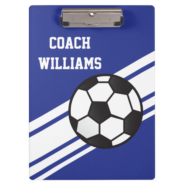 Carpeta De Pinza Tablero personalizado coche del fútbol del azul (Anverso)