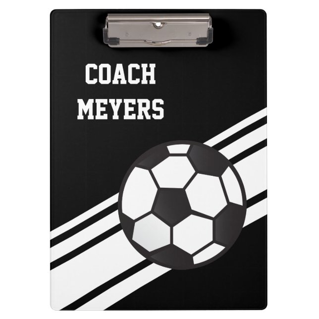 Carpeta De Pinza Tablero personalizado coche negro del fútbol (Anverso)