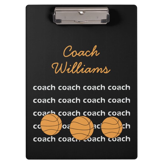 Carpeta De Pinza Tablero personalizado entrenador de béisbol (Anverso)