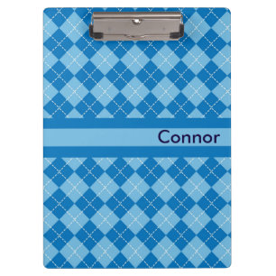 Carpeta De Pinza Tablero personalizado tela escocesa azul clara