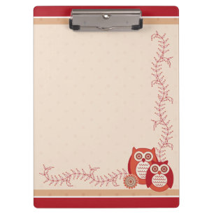 Carpeta De Pinza Tablero retro de los búhos