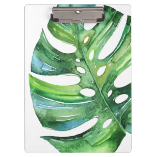 Carpeta De Pinza Tablero tropical de la hoja de Monstera - hoja de