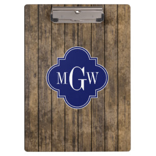 Carpeta De Pinza Tablones de madera rústica L #1 Cuatrefoil azul ma