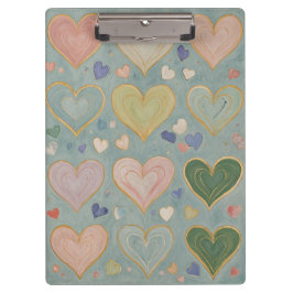 Carpeta De Pinza Tapiz del corazón Pastel