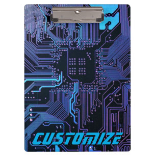 Carpeta De Pinza Tarjeta de circuito electrónico azul del Personali