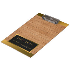 Carpeta De Pinza Tarjeta de visita de lujo 2in1 Gold Wood moderna y
