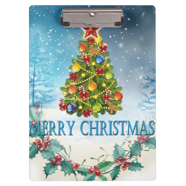 Carpeta De Pinza Tarjeta navideña Merry (Anverso)