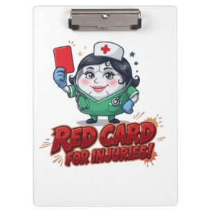 Carpeta De Pinza Tarjeta Roja para Lesiones de Fútbol Dibujo Animad