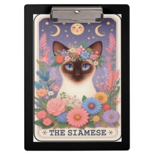 Carpeta De Pinza Tarot de Gato Siamés   Felino Místico