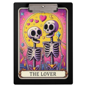 Carpeta De Pinza Tarot Gótico Arte de Esqueleto, Regalo de Tarot Ún