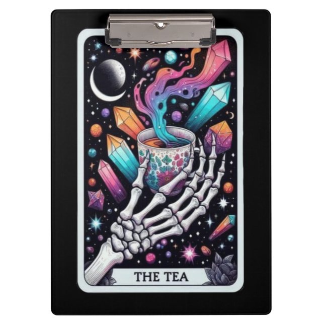 Carpeta De Pinza Tarot Tea Card | Mano de Esqueleto (Anverso)
