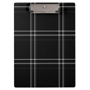Carpeta De Pinza Tartán blanco y negro
