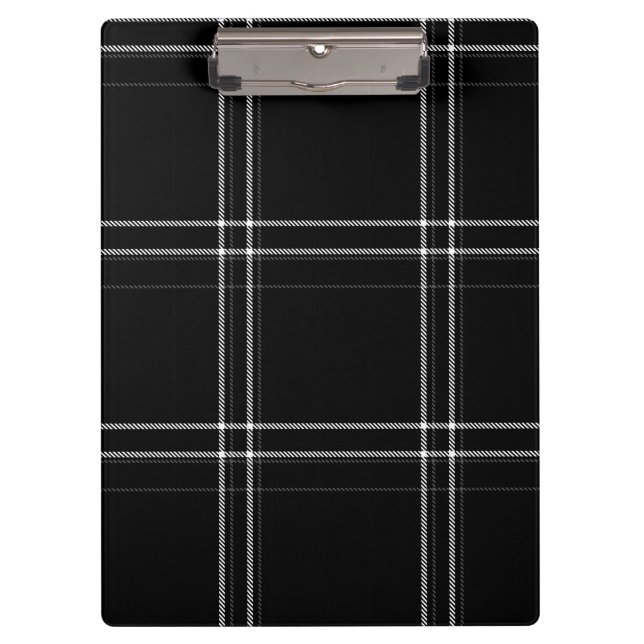 Carpeta De Pinza Tartán blanco y negro (Anverso)