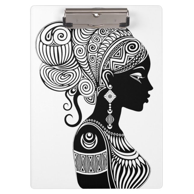 Carpeta De Pinza Tatuaje tribal de retrato Chica africano (Anverso)