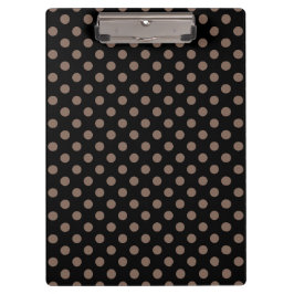 Carpeta De Pinza Taupe personalizable en lunares negros