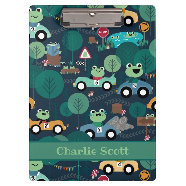 Carpeta De Pinza Taxistas de Raza de Rana Niños Personalizados (Anverso)