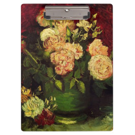 Carpeta De Pinza Tazón con peonías y rosas, Vincent van Gogh.