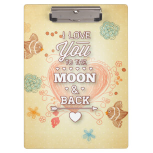 Carpeta De Pinza Te Amo Hasta La Luna Y De Regreso