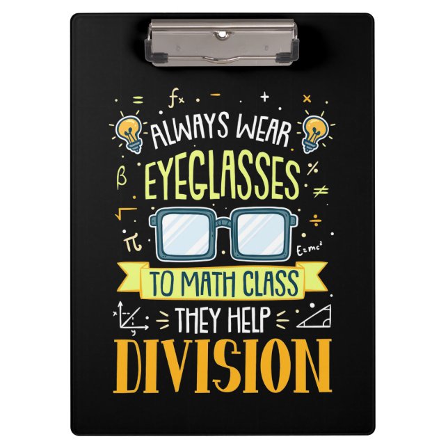Carpeta De Pinza Teacher Always Wear Eyeglasses To Math Class (Anverso)