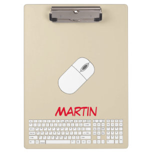 Carpeta De Pinza Teclado blanco, ratón y lápiz
