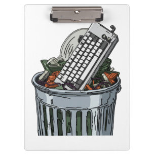 Carpeta De Pinza Teclado en cubo de basura