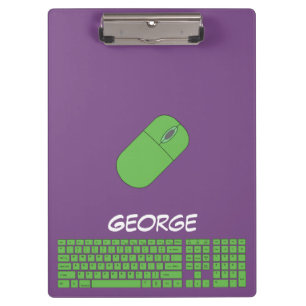 Carpeta De Pinza Teclado verde, ratón y lápiz