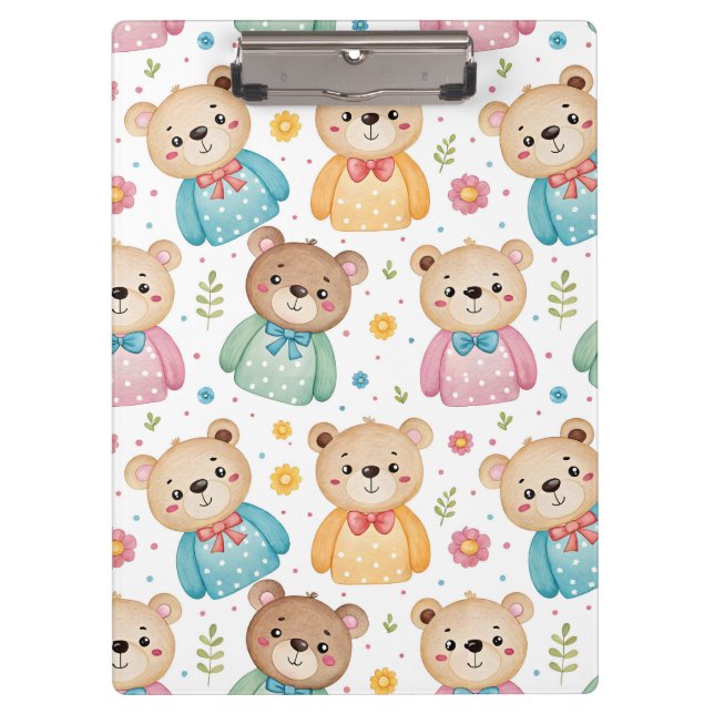 Carpeta De Pinza Teddy bear and flowers (Anverso)