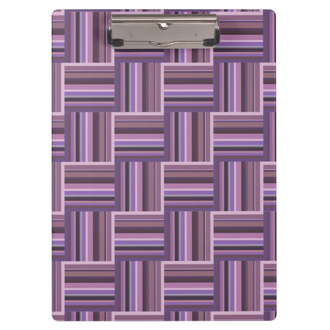 Carpeta De Pinza Tejido de rayas malvas (Anverso)