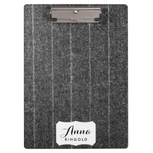 Carpeta De Pinza Tejido negro de pizarra gris de carbón vegetal