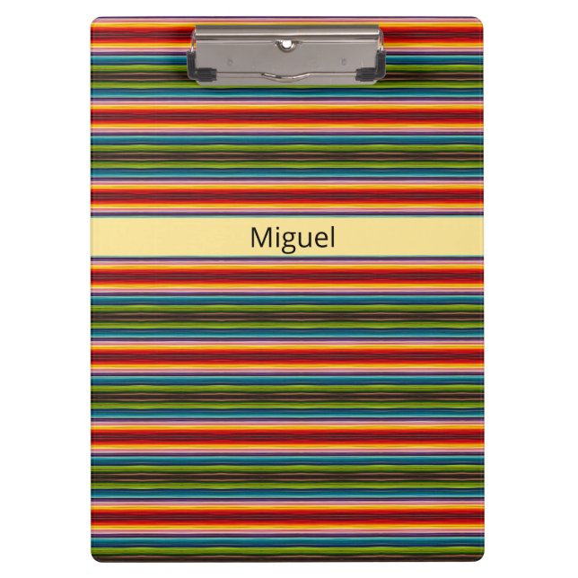 Carpeta De Pinza Tejido psicodélico, patrón mexicano, personalizabl (Anverso)