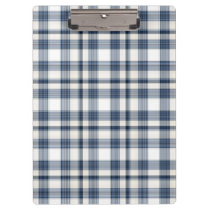 Carpeta De Pinza Tela escocesa blanca azul 1
